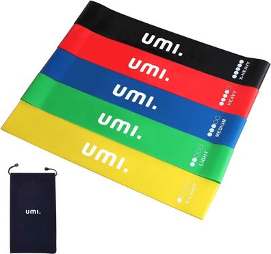 Umi Fitnessbander Set mit 5 strken Widerstandsbander Loop Bänder Ideal für Muske