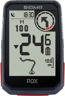 SIGMA SPORT ROX 4.0 Black | Fahrradcomputer kabellos GPS & Navigation inkl. Halt