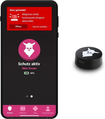Tocsen Sensor GPS Sturzhelmsensor zum Aufrüsten für Fahrradhelm, Skihelm und Rei