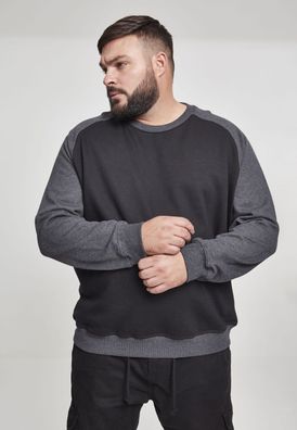 Urban Classics Pullover 2-tone Raglan Crewneck Black/Cha