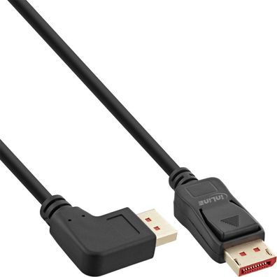 InLine® 17151L DisplayPort 1.4 Kabel, 8K4K, links gewinkelt, schwarz/gold, 1m