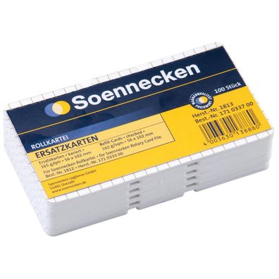 Soennecken Ersatzkarten 1813 102x56mm kariert weiß 100 St./Pack