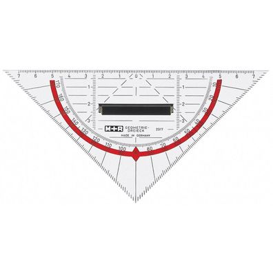 M+R 723180100 Geometriedreieck Acrylglas Hypotenuse: 170 mm glasklar