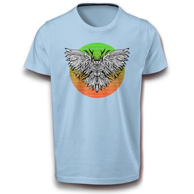 Retro Mandala Eule Vogel Greifvogel Uhu Tier Subkultur Baumwolle T-Shirt M - XL