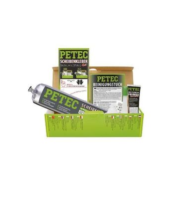 Petec Scheibenkleber Set- 400 ml Schlauchbeutel zum Einbau Front-Heck und Seitensc