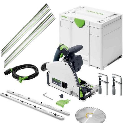 Festool Tauchsäge TS60 KEBQ-Plus Führungsschienen Schraubzwinge Verbindungsstück