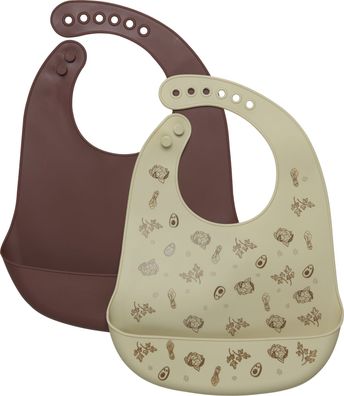 CeLaVi Kinder Lätzchen Silicon Bib (2er Pack) Rocky Road