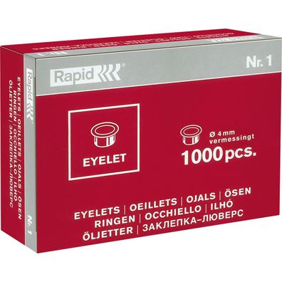 Rapid Öse Eyelet Nr.1 31073113 4mm Messing 1000 St./Pack