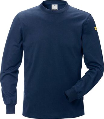 Fristads Longsleeve ESD T-Shirt Langarm 7082 XTM Marineblau