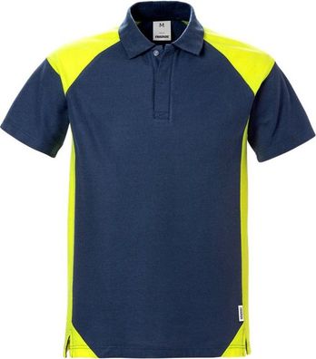 Fristads Poloshirt 7047 PHV Marine/Warnschutz-Gelb