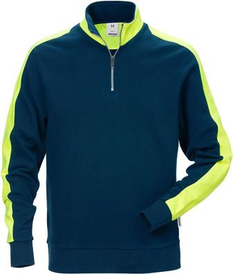 Fristads Sweatshirt mit kurzem Reißverschluss 7449 RTS Marineblau