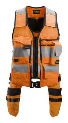 Snickers AllroundWork Hi-Vis Werkzeugweste, Kl. 1, EN 20471 HV-Orange-Schwarz