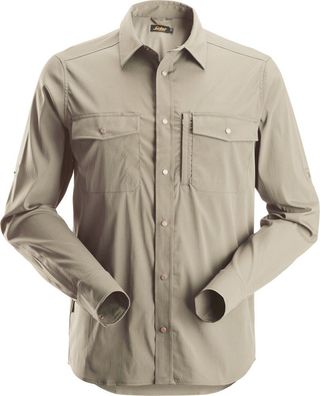 Snickers Longsleeve LiteWork langarm Shirt Khaki