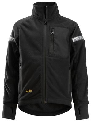 Snickers AllroundWork Junior winddichte Fleece Jacke Schwarz