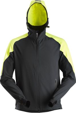 Snickers Workwear FlexiWork Neon Zip Hoodie Navy/Neongelb