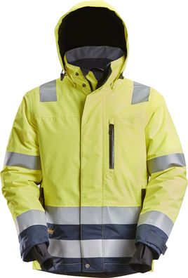 Snickers Workwear AllroundWork HV WP 37.5 isolierte Arbeitsjacke Hi-Vis Gelb/Navy