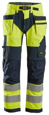 Snickers FlexiWork Hi-Vis Arbeitshose m. Holstertaschen, Kl. 2, EN 14404, 20471 HV