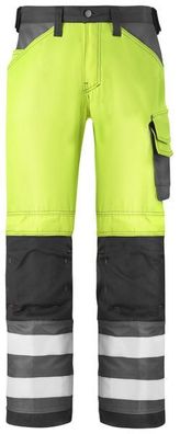 Snickers Hi-Vis Arbeitshose, Kl. 2, EN 14404, 20471 HV-Gelb-Anthrazit