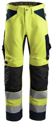 Snickers AllroundWork Hi-Vis Arbeitshose, Kl. 2, EN 14404, 20471 HV-Gelb-Navy