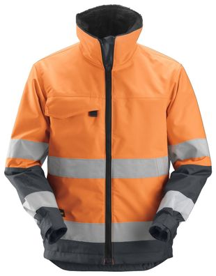 Snickers Hi-Vis isolierende Arbeitsjacke, Kl. 3, EN 20471 HV-Orange-Stahlgrau