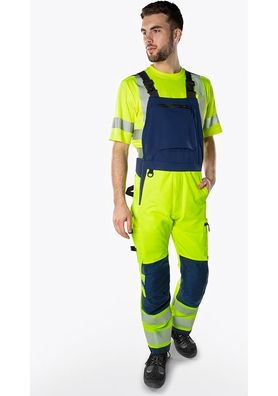 Fristads High Vis Green Stretch-Latzhose Kl. 2 1031 GSTP Warnschutz-Orange/Marine