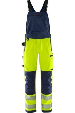 Fristads High Vis Green Stretch-Latzhose Kl. 2 1031 GSTP Warnschutz-Gelb/Marine