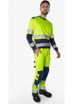 Fristads High Vis Green Stretchhose Kl. 2 2645 GSTP Warnschutz-Gelb/Schwarz