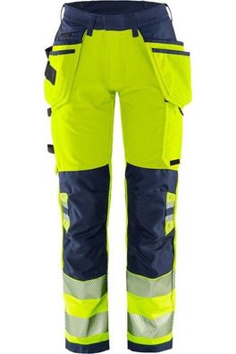 Fristads High Vis Green Handwerker Stretchhose Damen Kl. 2 2664 GSTP Warnschutz-Ge