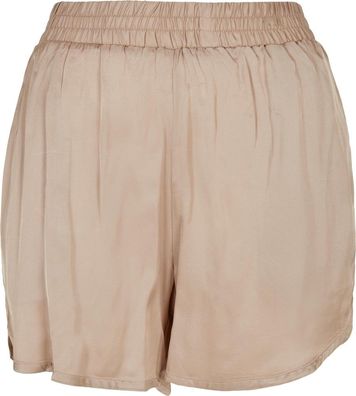 Urban Classics Damen Ladies Viscose Satin Resort Shorts Softtaupe