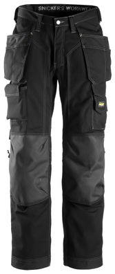 Snickers Rip-Stop Bodenlegerhose m. Holstertaschen, EN 14404 Schwarz