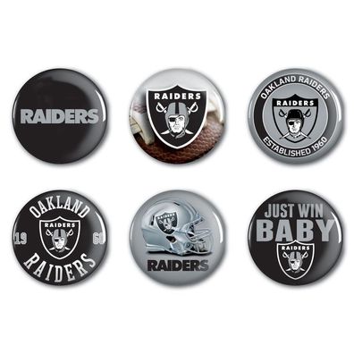 Las Vegas Raiders Button 6er Pack American Football