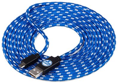 FC Schalke 04 Micro USB Ladekabel Fussball Blau/Weiß