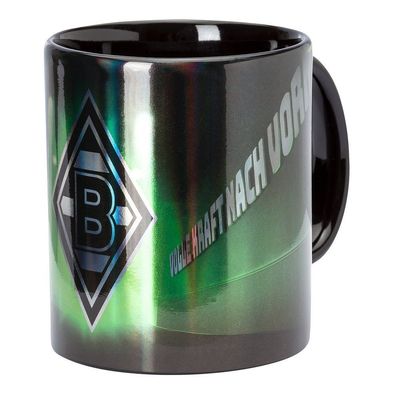 Borussia Mönchengladbach Tasse Metallic Fussball Schwarz/Grün