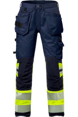 Fristads High Vis Handwerker Stretch-Hose Kl. 1 2706 PLU Warnschutz-Gelb/Marine