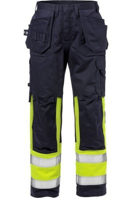 Fristads Flame High Vis Handwerkerhose Kl. 1 2586 FLAM Warnschutz-Gelb/Marine