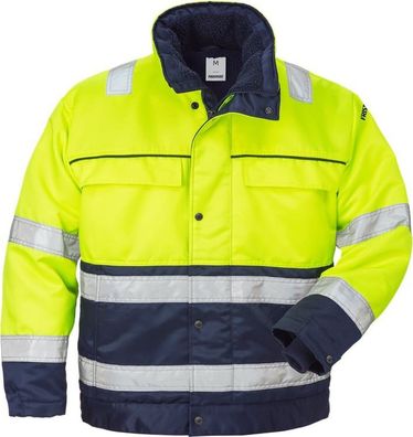 Fristads Warnschutz-Jacke High Vis Winterjacke Kl. 3 444 PP Warnschutz-Gelb/Marine