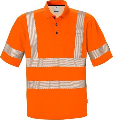 Fristads Warnschutz-Poloshirt High Vis Poloshirt Kl. 3 7406 PHV Warnschutz-Orange