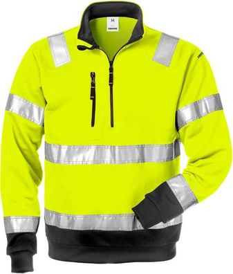 Fristads High Vis Sweatshirt High Vis Zipper-Sweatshirt Kl. 3 728 SHV Warnschutz-G