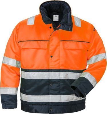 Fristads Warnschutz-Jacke High Vis Winterjacke Kl. 3 444 PP Warnschutz-Orange/Marine