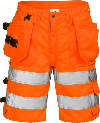 Fristads Warnschutz-Shorts High Vis Handwerkershorts Kl. 2 2028 PLU Warnschutz-Orange