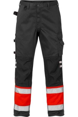 Fristads Warnschutz-Hose High Vis Hose Kl. 1 2032 PLU Warnschutz-Rot/Schwarz