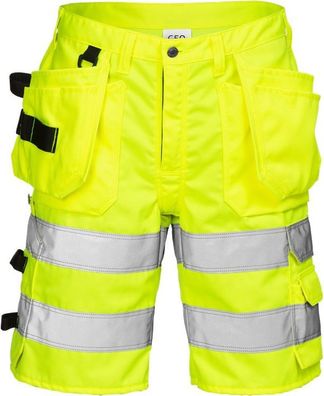 Fristads Warnschutz-Shorts High Vis Handwerkershorts Kl. 2 2028 PLU Warnschutz-Gelb