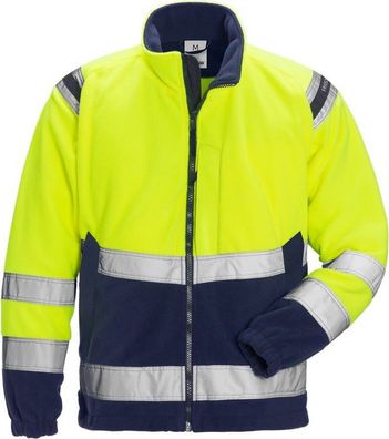 Fristads Warnschutz-Jacke High Vis Fleecejacke Kl. 3 4041 FE Warnschutz-Gelb/Marine