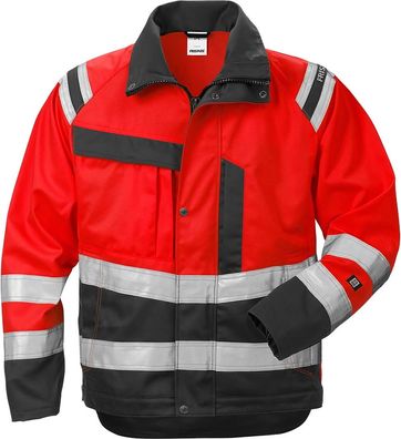 Fristads Warnschutz-Jacke High Vis Jacke Kl. 3 4026 PLU Warnschutz-Rot/Schwarz