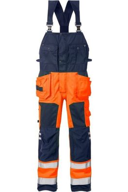 Fristads Warnschutz-Latzhose High Vis Handwerkerlatzhose Kl. 2 1014 PLU Warnschutz