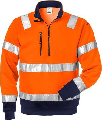 Fristads High Vis Sweatshirt High Vis Zipper-Sweatshirt Kl. 3 728 SHV Warnschutz-O