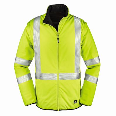 4PROTECT Warnschutz-Wendejacke Reno Leuchtgelb/Schwarz