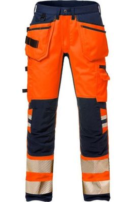 Fristads High Vis Handwerker Stretch-Hose Kl. 2 2707 PLU Warnschutz-Orange/Marine