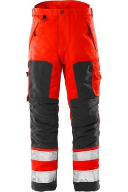 Fristads Warnschutz-Hose High Vis Winterhose Kl. 2 2034 PP Warnschutz-Rot/Schwarz