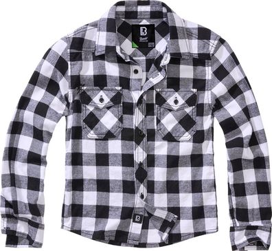 Brandit Kinder Hemd Checkshirt Kids White/Black